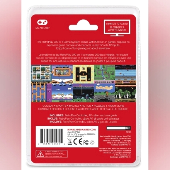 NWT Electronic "MY ARCADE" Plug N Play 200 Built in Video Games - Picture 4 of 7